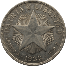 1 peso 1933 kuba a